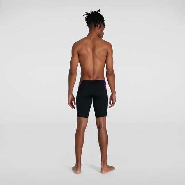 Speedo - Men's Jammer Allover Digital V-Cut Black/Red 2 Speedo - Men's Jammer Allover Digital V-Cut Black/Red - Image 2