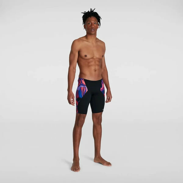 Speedo - Men's Jammer Allover Digital V-Cut Black/Red 1 Speedo - Men's Jammer Allover Digital V-Cut Black/Red