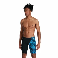 Speedo - Men's Jammer Allover V-Cut Black/Blue