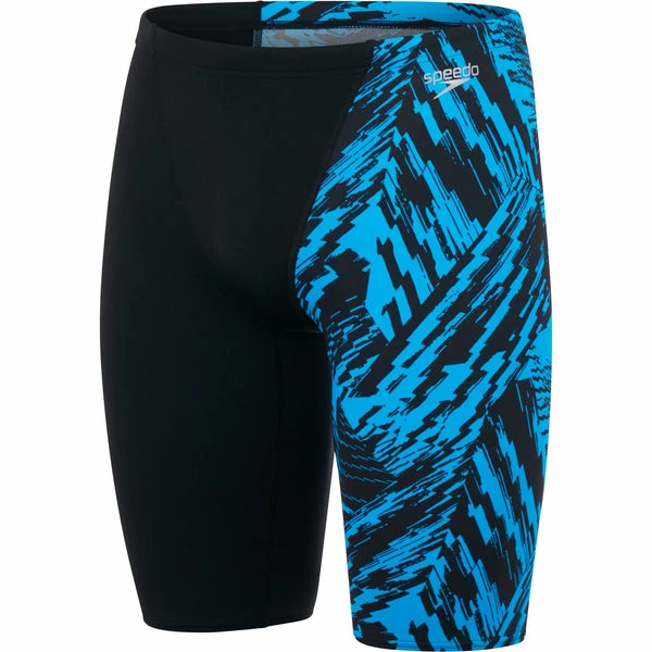 Speedo - Men's Jammer Allover V-Cut Black/Blue 3 Speedo - Men's Jammer Allover V-Cut Black/Blue - Image 3